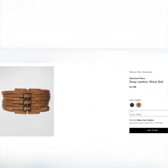 Vaincourt Brown Leather Multi Buckle Multi Strap Wide Waist Belt - Picture 4 of 13